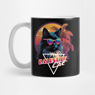 Retro Wave Balinese Cat Miami Shirt Mug